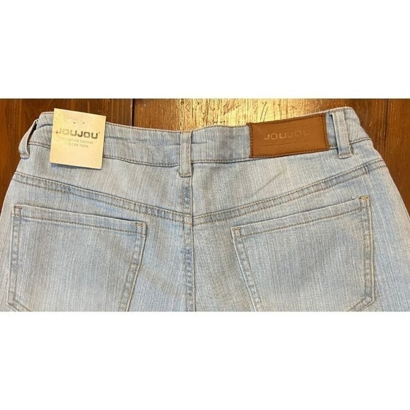 Jou Jou Premium Denim Women's Shorts Size 3/4 Light Wash, High Rise, Fringe Hem - Picture 4 of 9